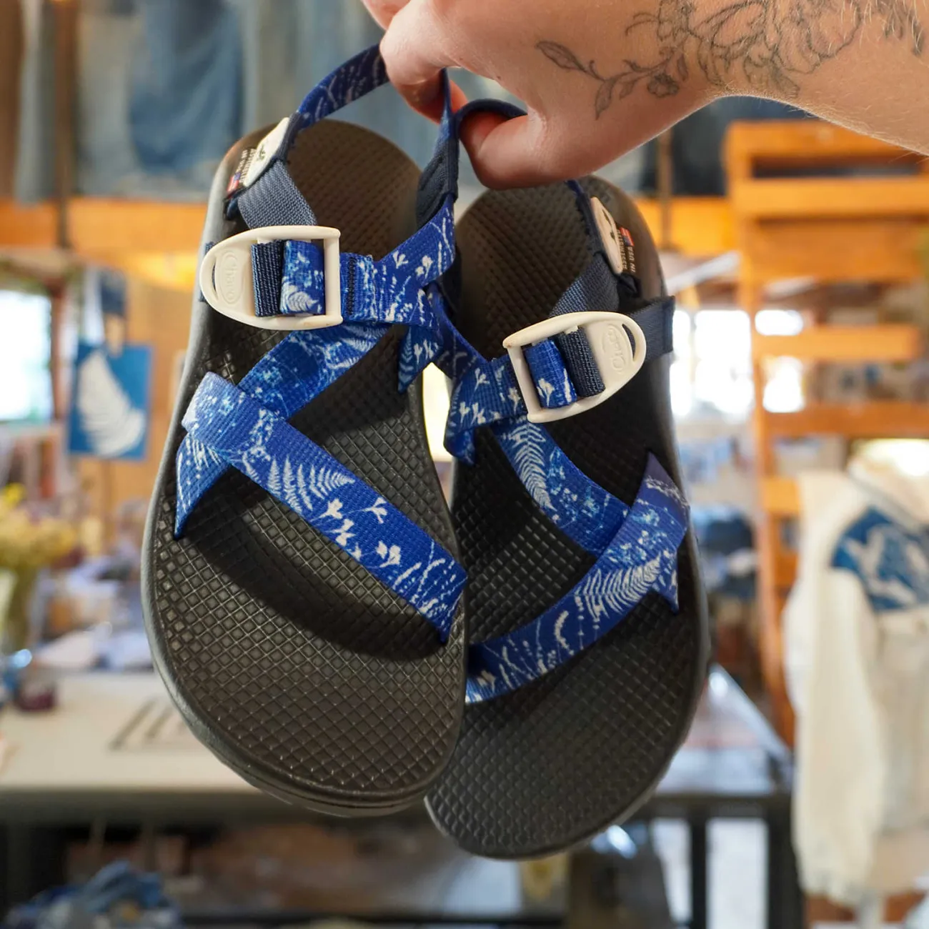 Z/ Adjustable Sandals|Sandals|Chaco Men's x KSX Art Z/1 Classic Sandal Cyanotype Blue