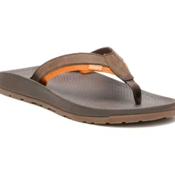 Flip Flops|Sandals|Chaco Men's Lowdown Leather Flip Flop Coffee