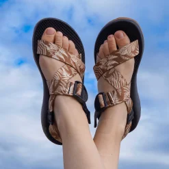 Sandals|Z/ Adjustable Sandals|Chaco Women's x KSX Art Mega Z/1 Classic Sandal Cyanotype Tan
