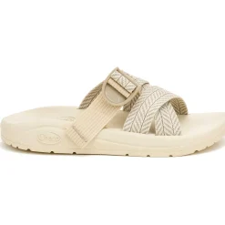 Slides|Sandals|Chaco Women's CushZ Extra Cushioned Slide Frond Dark Vanilla