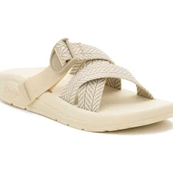 Slides|Sandals|Chaco Women's CushZ Extra Cushioned Slide Frond Dark Vanilla